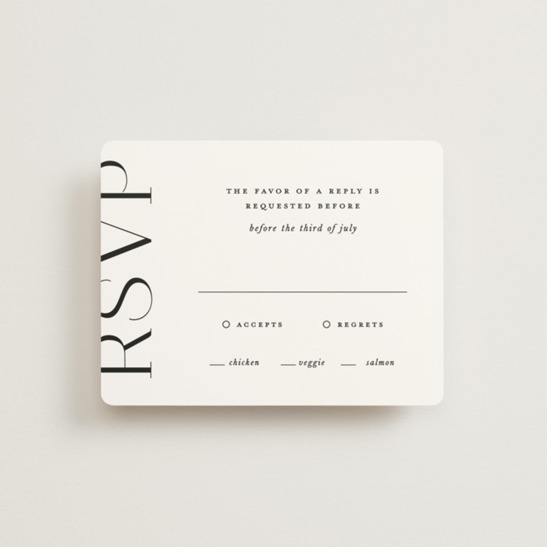 "Coupling" - RSVP Cards in Cloud by Lauren Chism - Front
