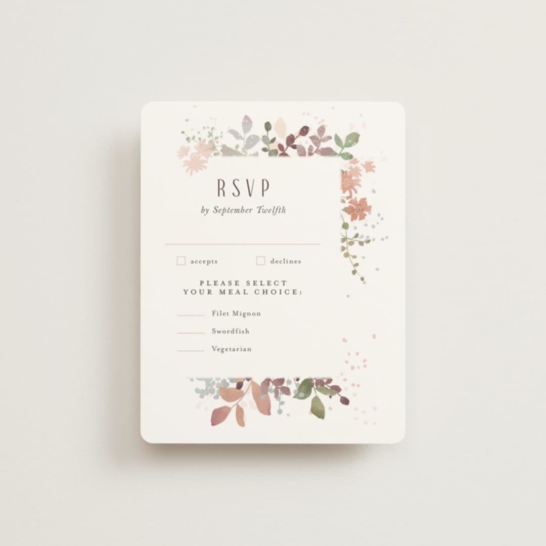 "Wesleyan Hill" - RSVP Cards in Wildflower by Jennifer Wick - Front