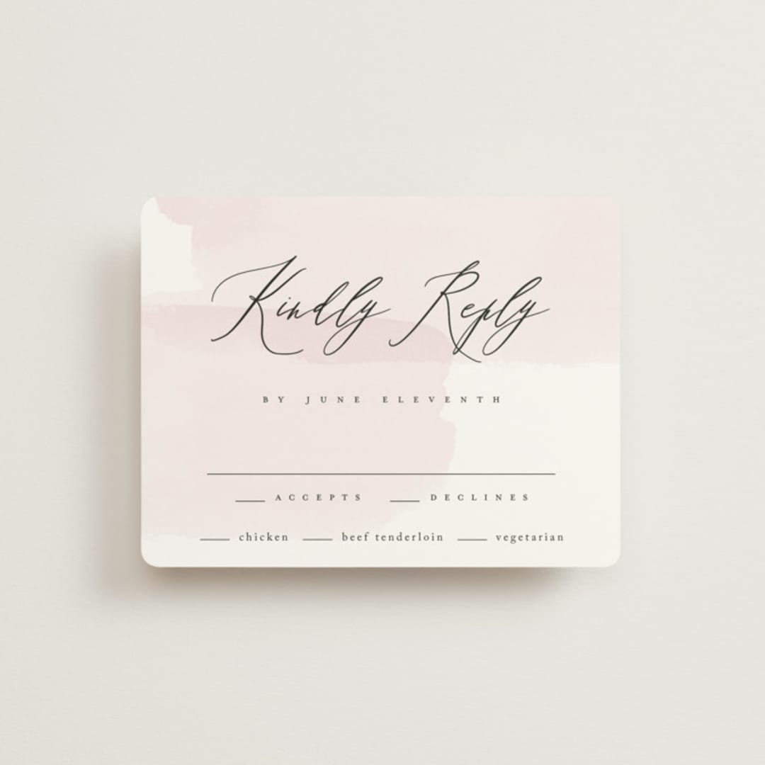 "Painterly" - RSVP Cards in Blush by Kelly Schmidt - Front