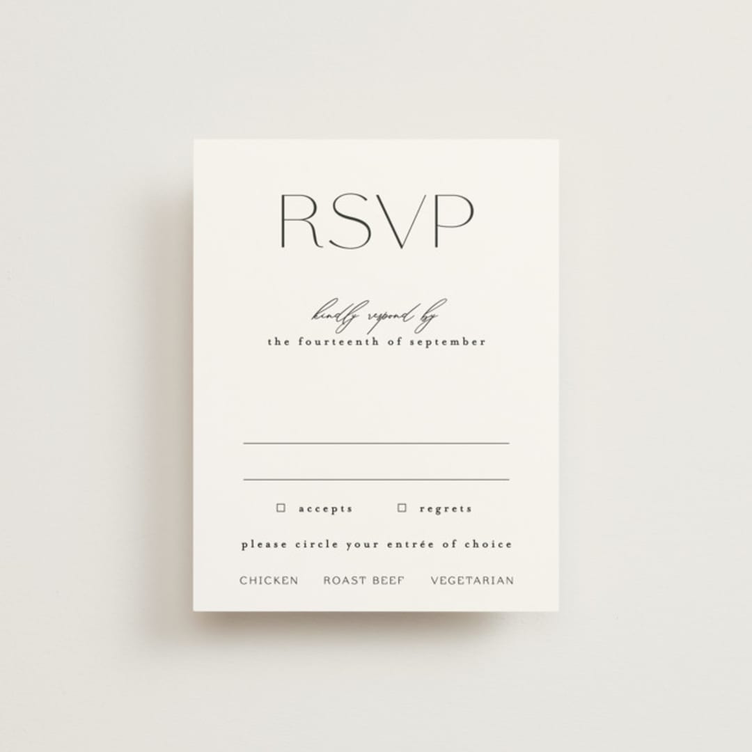 "chloe " - RSVP Cards in Silk by Kelly Schmidt - Front