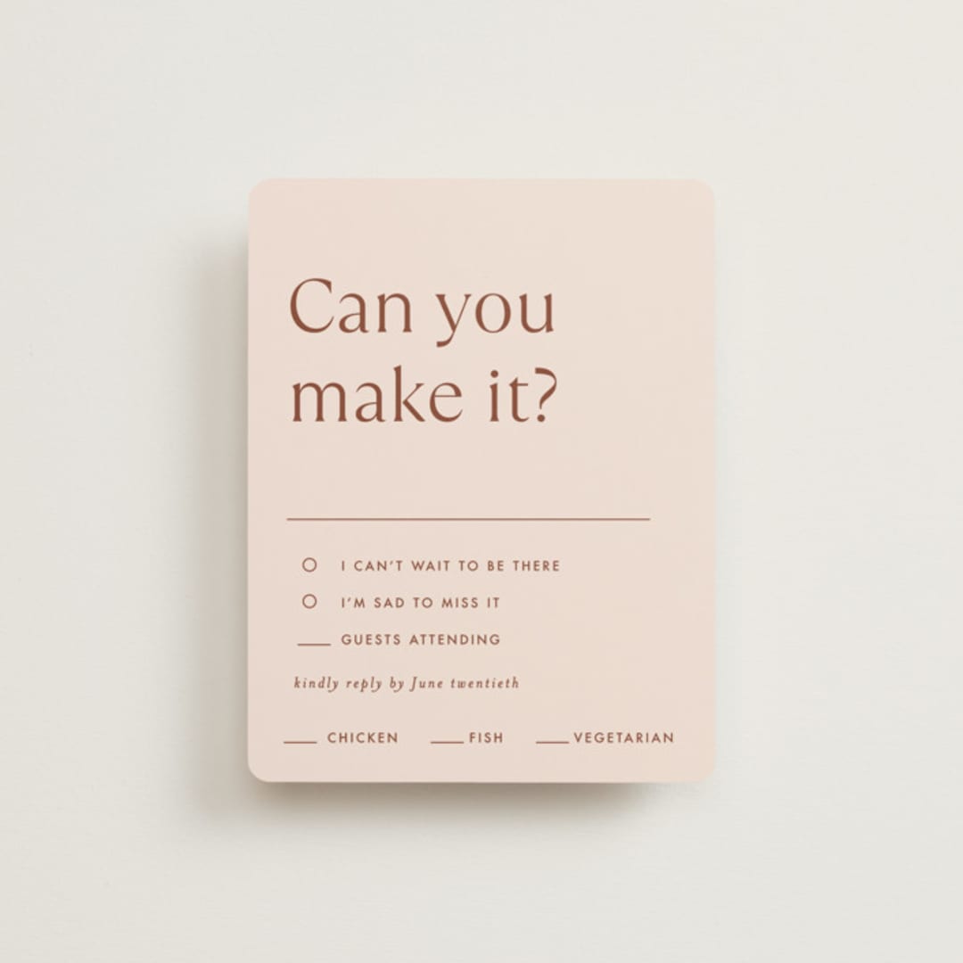 "There Will Be a Party" - RSVP Cards in Terra Cotta by Amy Payne - Front