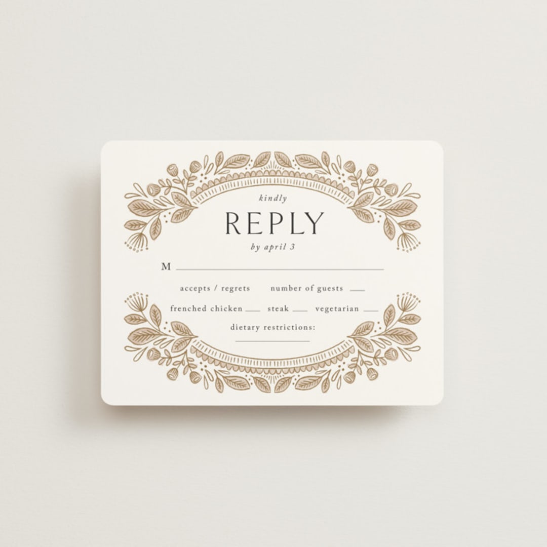 "charmed" - RSVP Cards in Honey by Jen Owens - Front