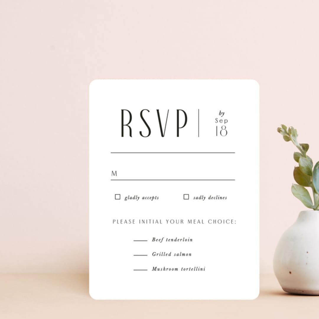 "Arcadia" - RSVP Cards in Onyx by Jennifer Wick - Front