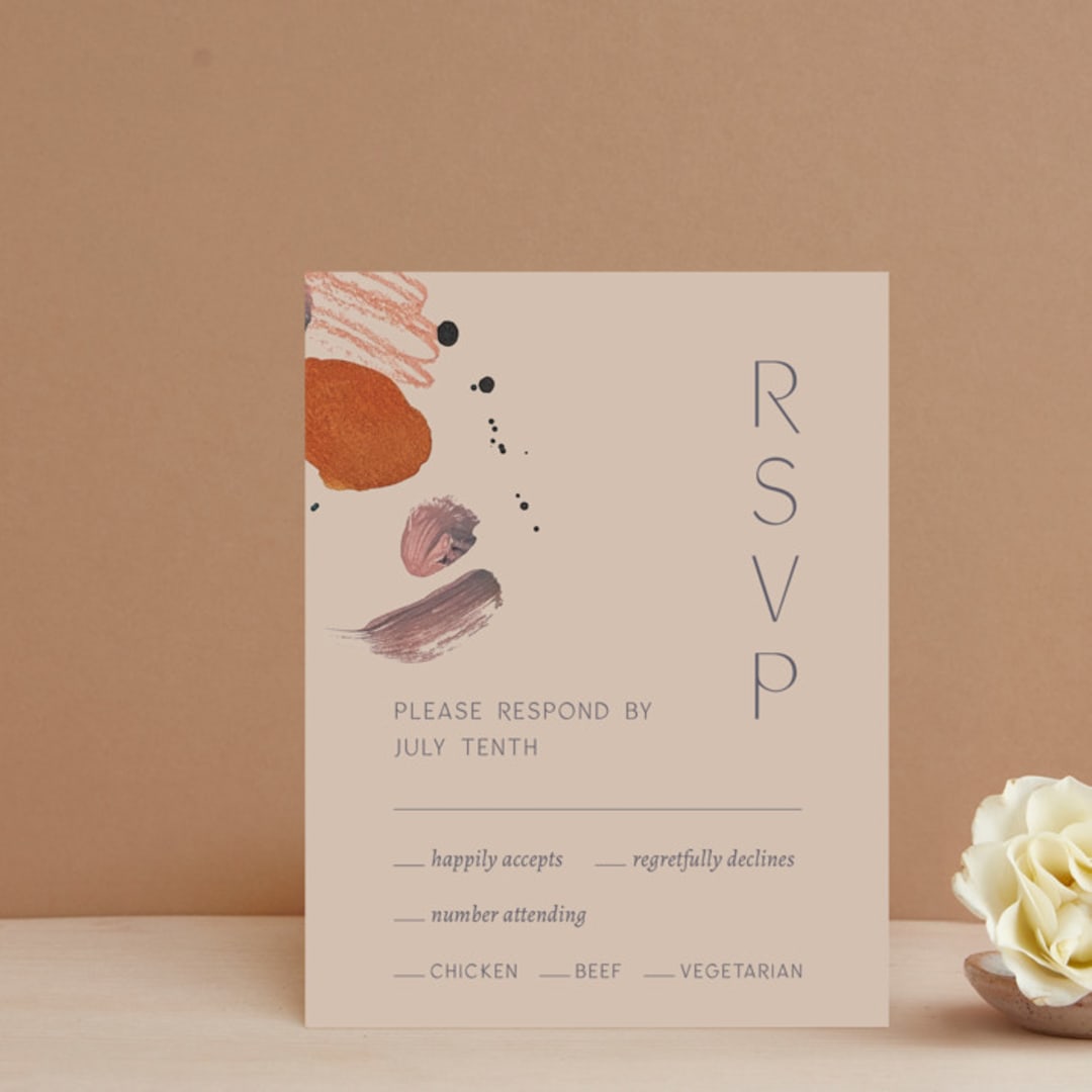 "Painted Sands" - RSVP Cards in Terracotta by Chelsea Petaja - Front