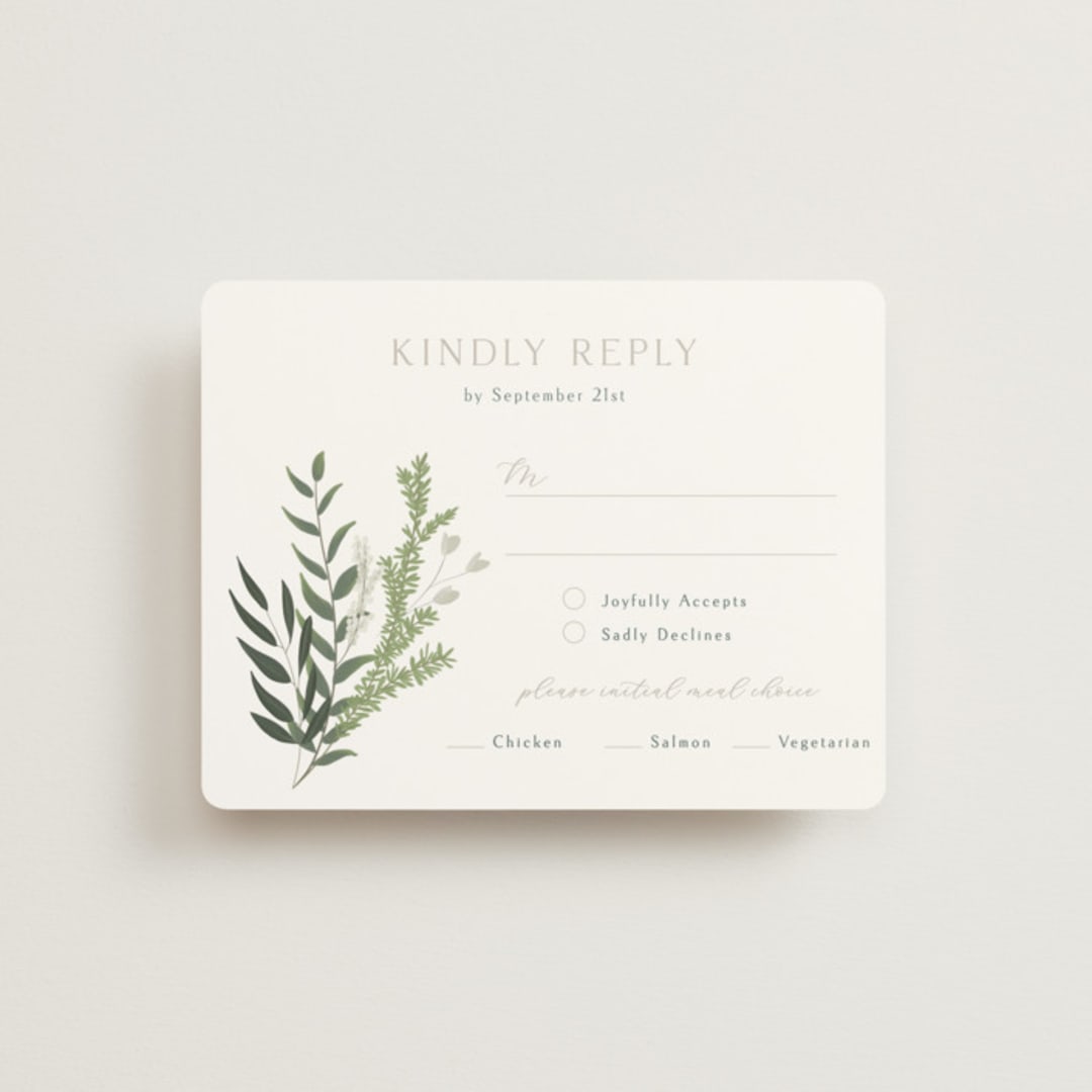 "Collection" - RSVP Cards in Blanco by Kaydi Bishop - Front