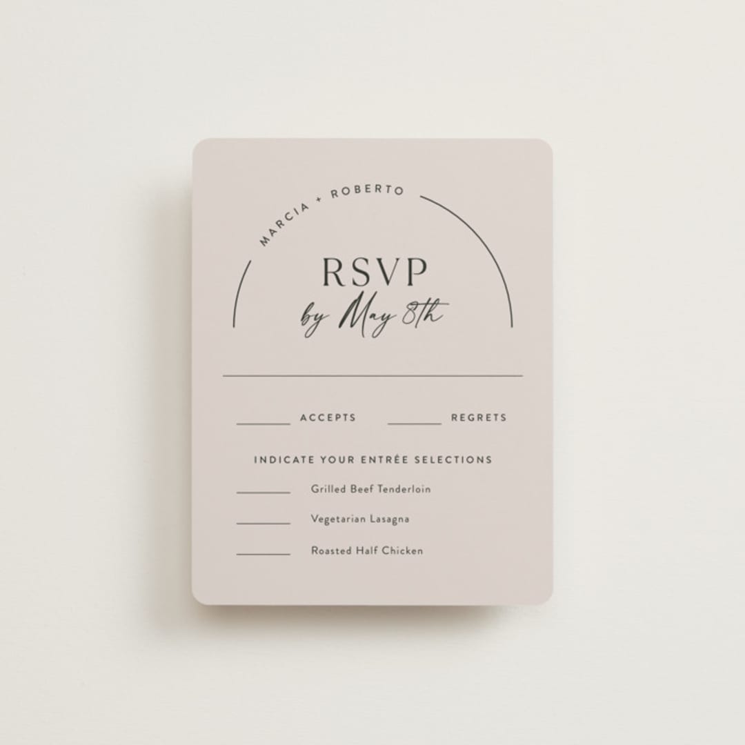 "Overjoyed" - RSVP Cards in Almond by Jill Means - Front