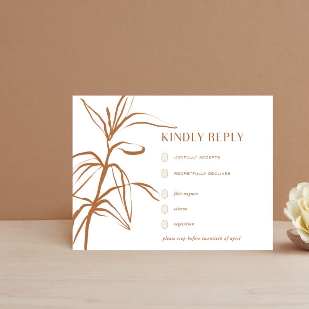 "Ovalon" - RSVP Cards in Terracotta by Pati Cascino - Front