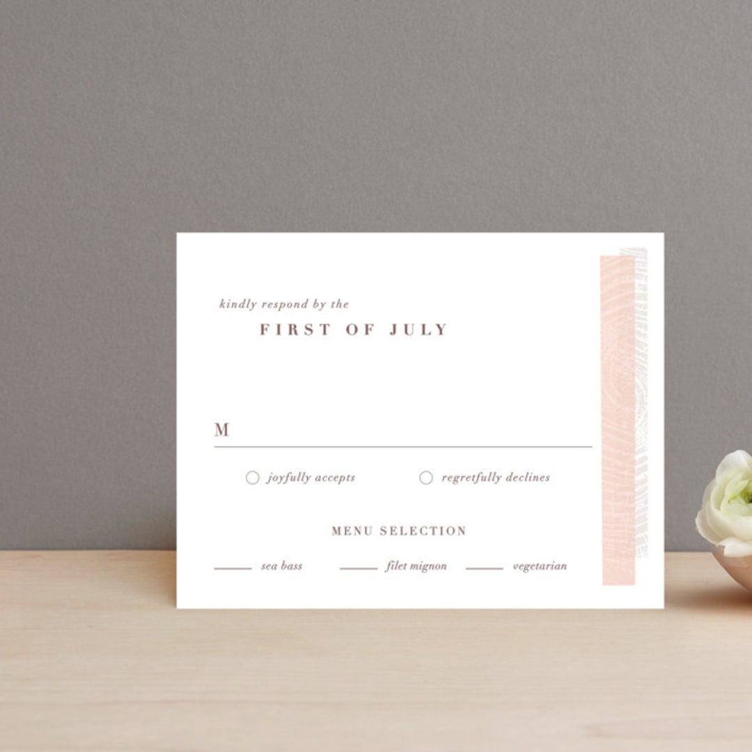 "engrained" - RSVP Cards in Blossom by Robin Ott - Front
