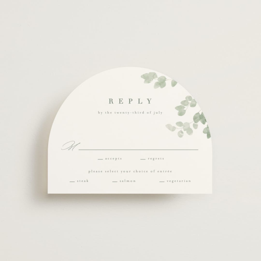 "Vining" - RSVP Cards in Eucalyptus by Kristie Kern - Front