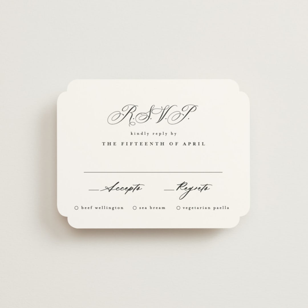 "Blancmange" - RSVP Cards in Frost by chocomocacino - Front