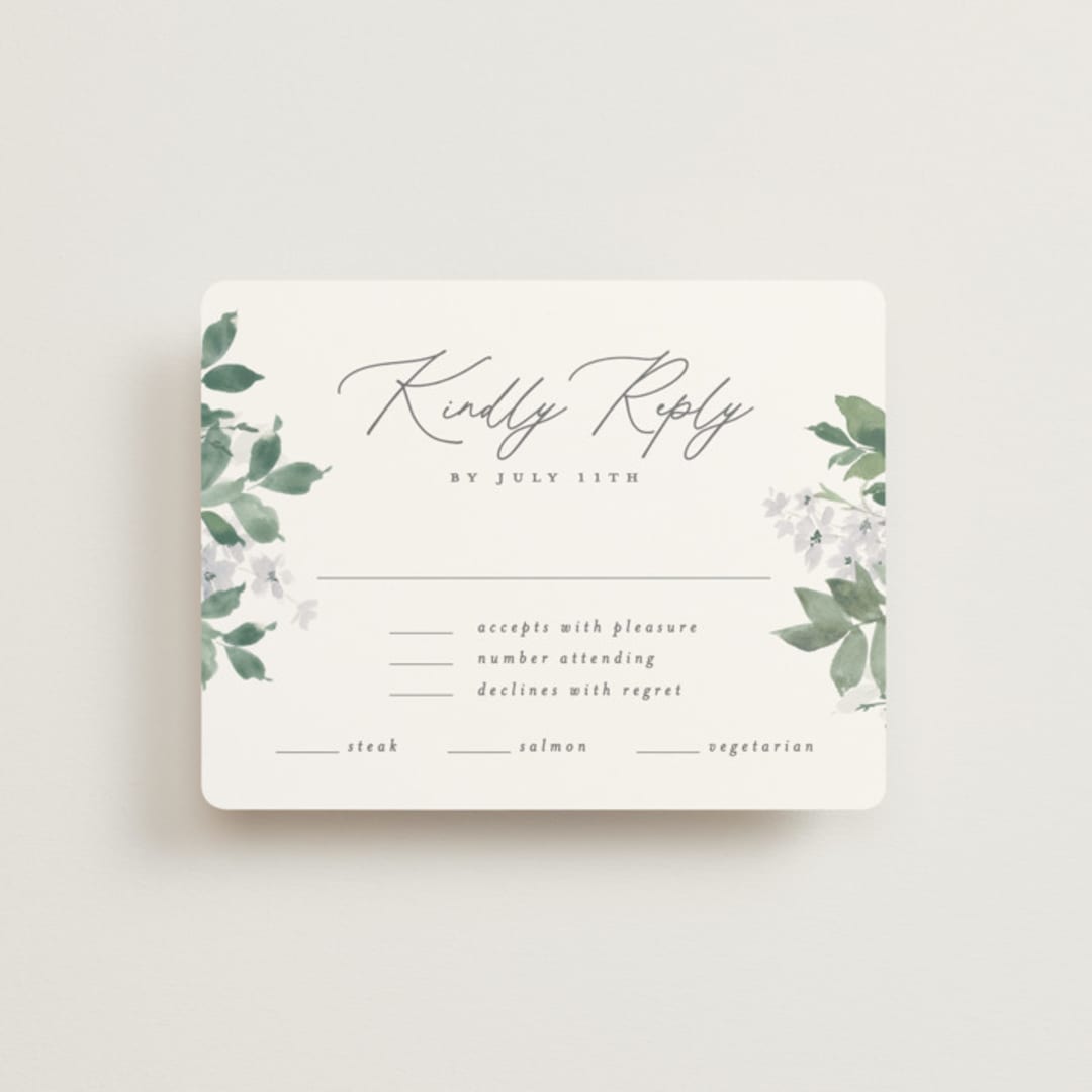 "Grove" - RSVP Cards in Fern by Everett Paper Goods - Front