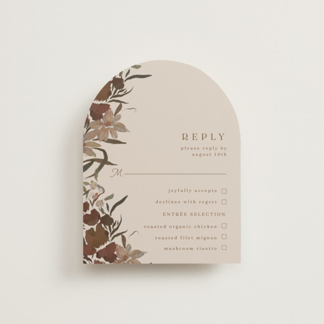 "Fall Garden Bouquet" - RSVP Cards in Rust by Grace Kreinbrink - Front