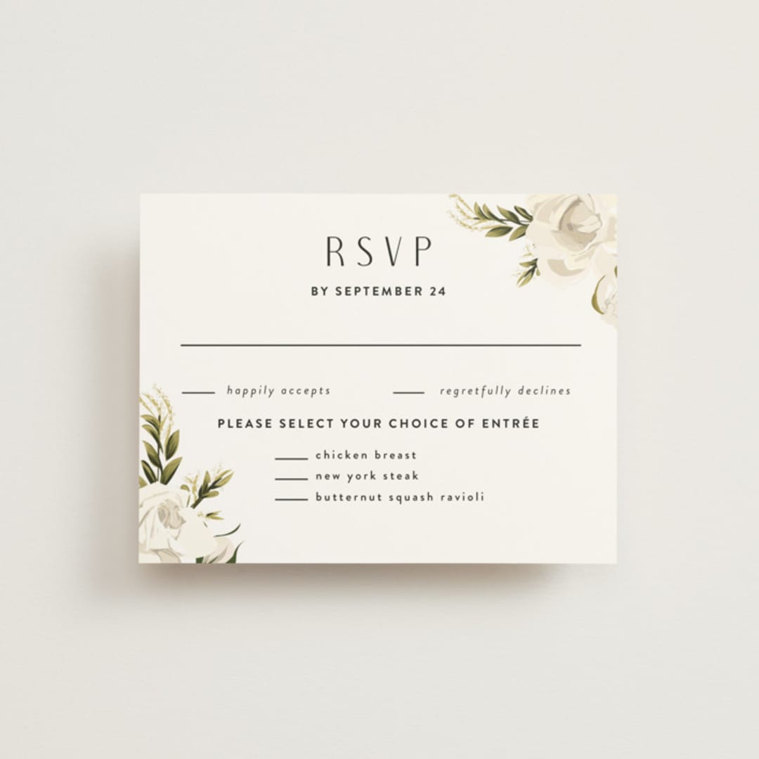 "Rose Garden" - RSVP Cards in Porcelain by Susan Moyal - Front