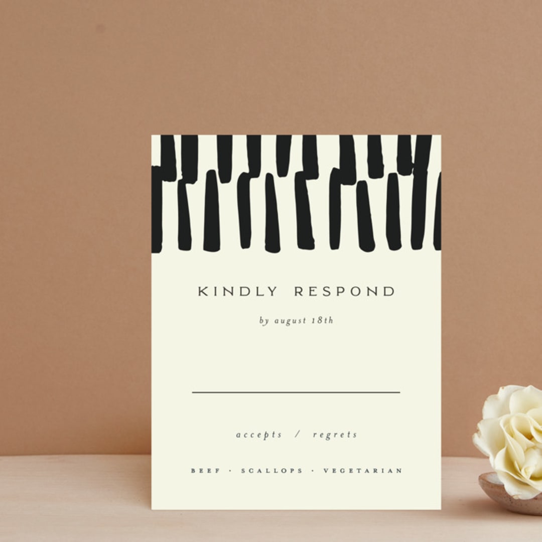"Stripes" - RSVP Cards in Ink by Morgan Kendall - Front