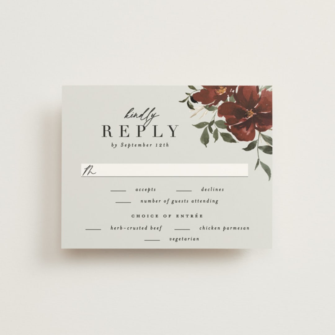 "harvest" - RSVP Cards in Cabernet by Everett Paper Goods - Front