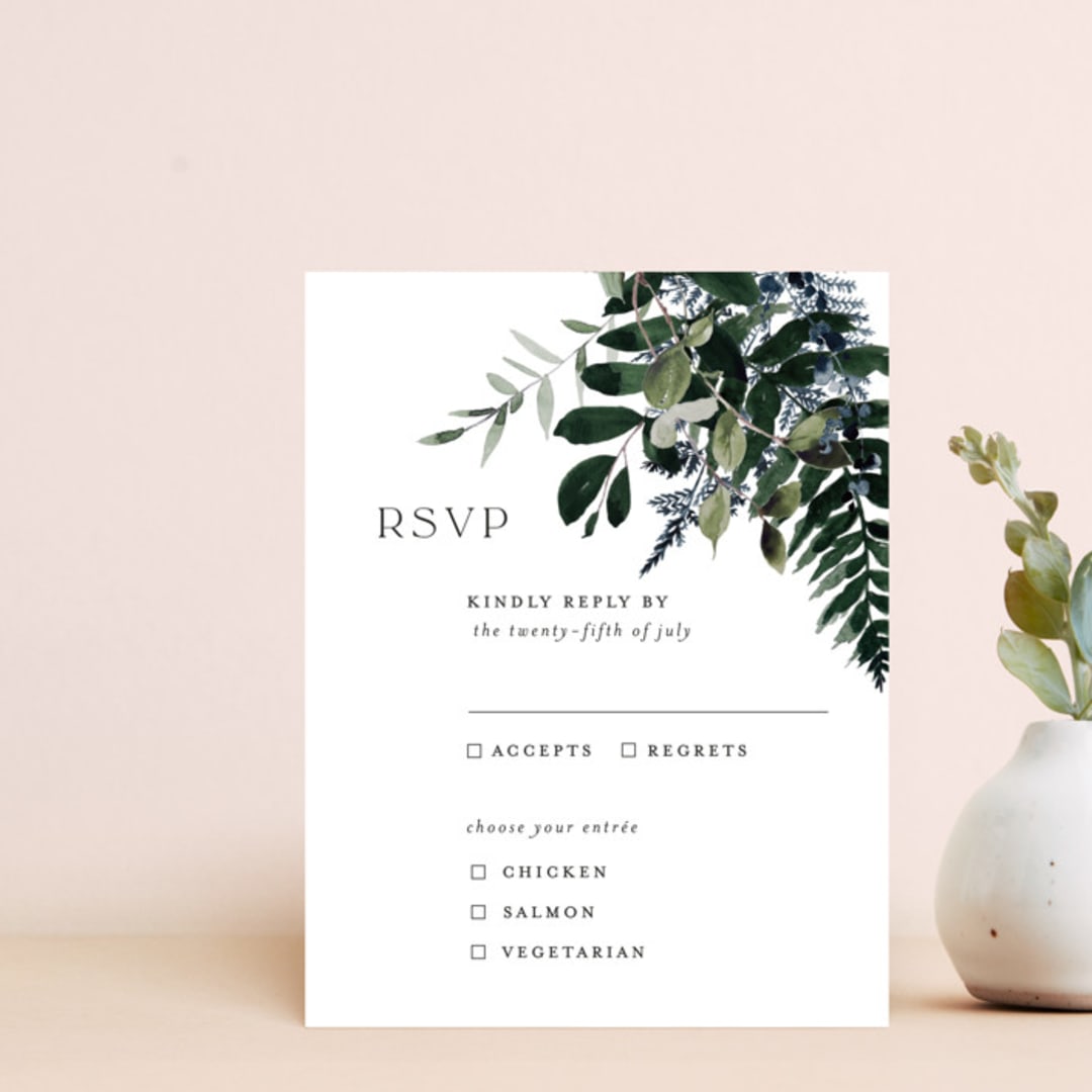 "On and On" - RSVP Cards in Botanical Bouquet by Design Lotus - Front