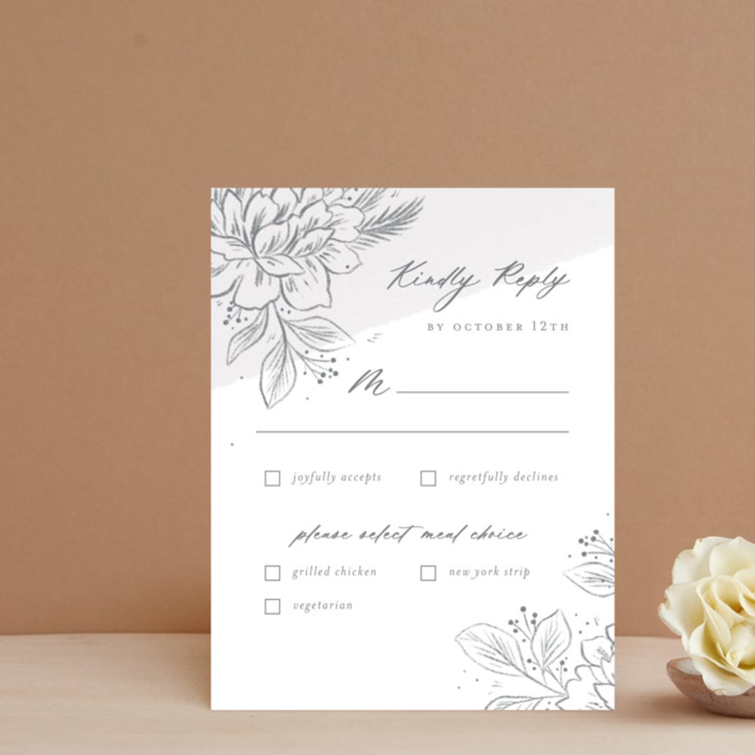 "Loving" - RSVP Cards in Cloudy by Paper Raven Co. - Front