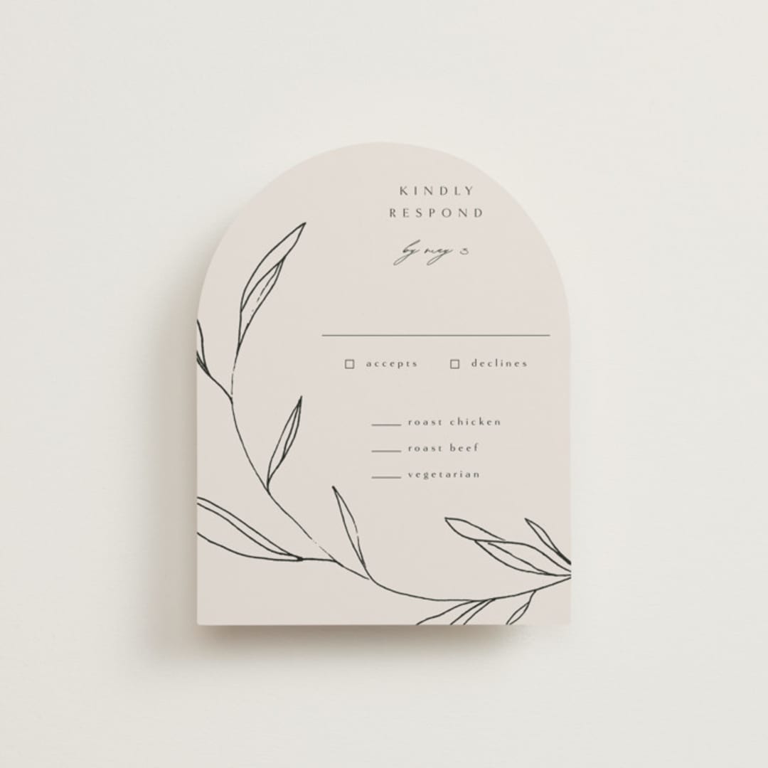 "Waldorf" - RSVP Cards in Taupe by Kelly Schmidt - Front