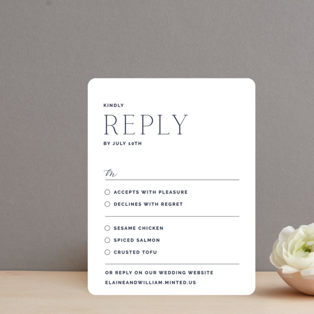"Forever Intertwined" - RSVP Cards in Navy by Lindsay Stetson Thompson - Front