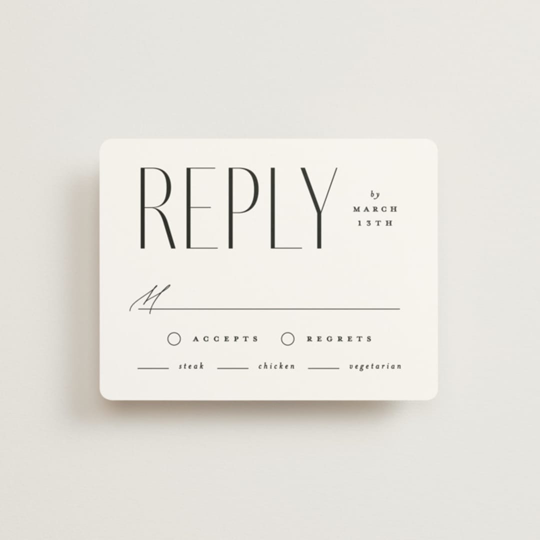 "Bold Union" - RSVP Cards in Cloud by Everett Paper Goods - Front