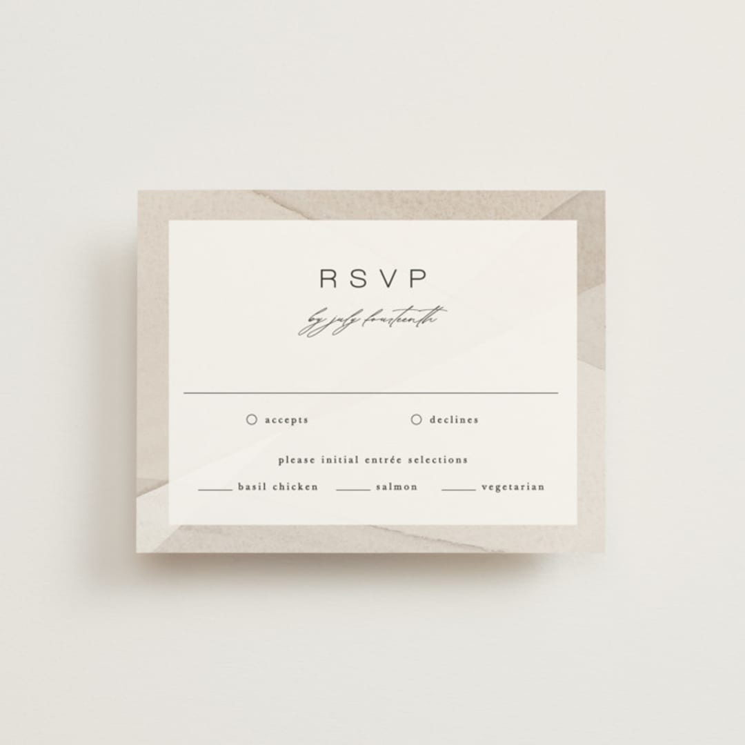 "Gossamer" - RSVP Cards in Sandstone by Kate Ahn - Front