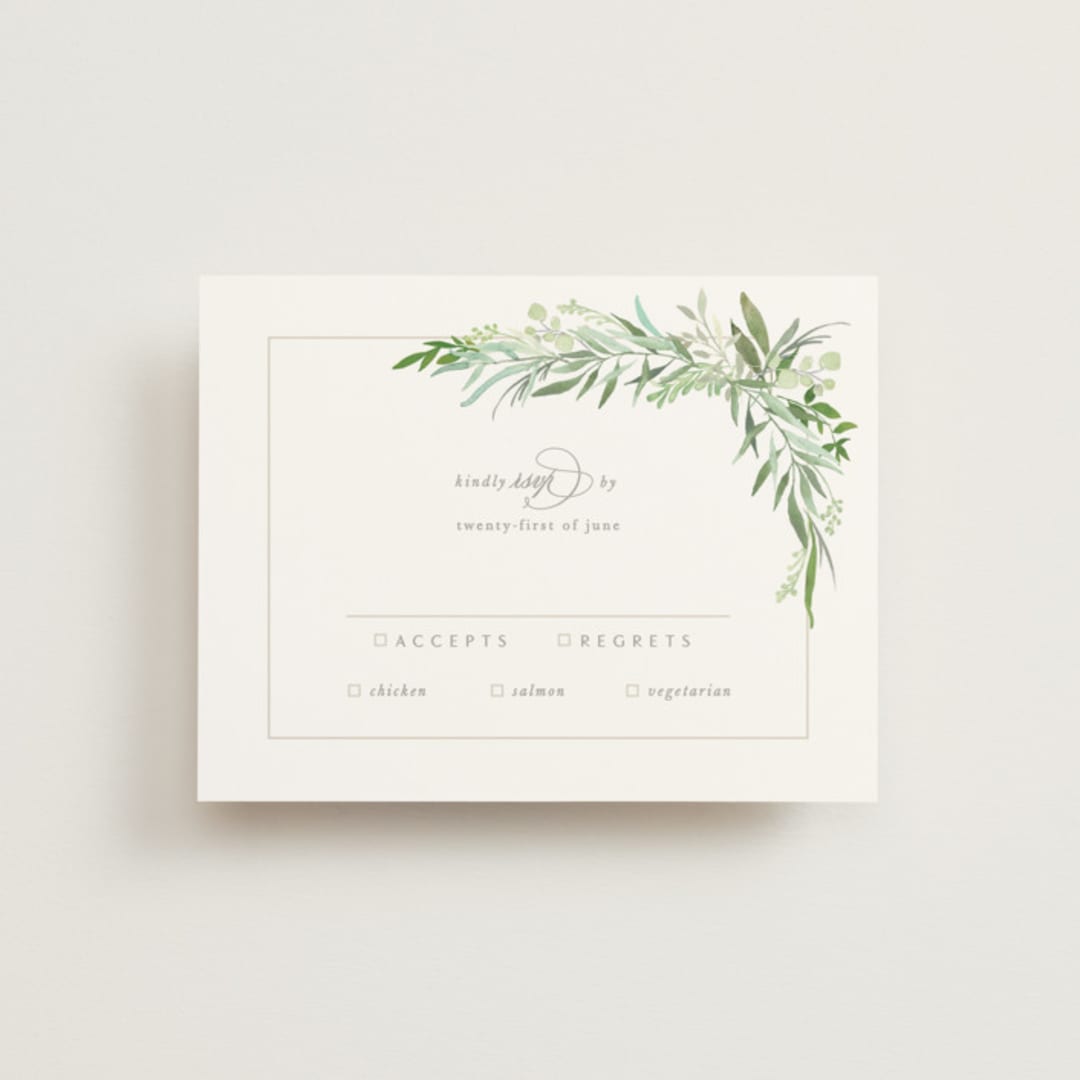 "I do" - RSVP Cards in Fern by Creo Study - Front