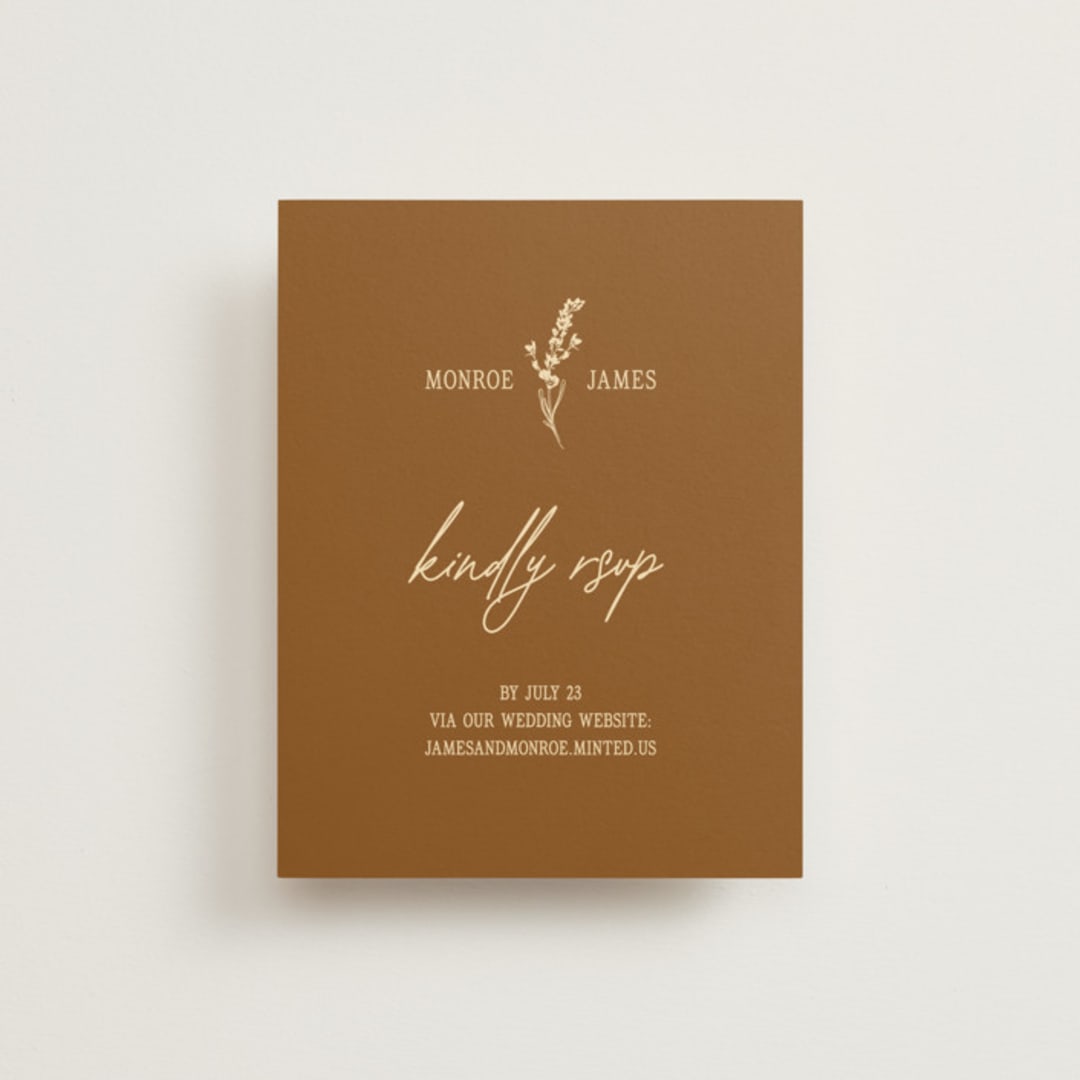 "Classic and Floral" - RSVP Online Enclosure Cards in Bark by Jen Ramsey - Front