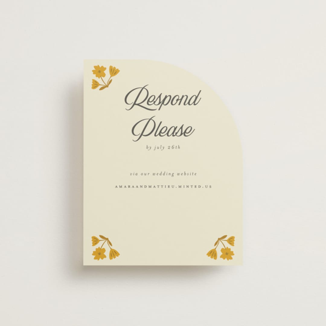 "Vintage Wildflowers" - RSVP Online Enclosure Cards in Yolk by Morgan Kendall - Front