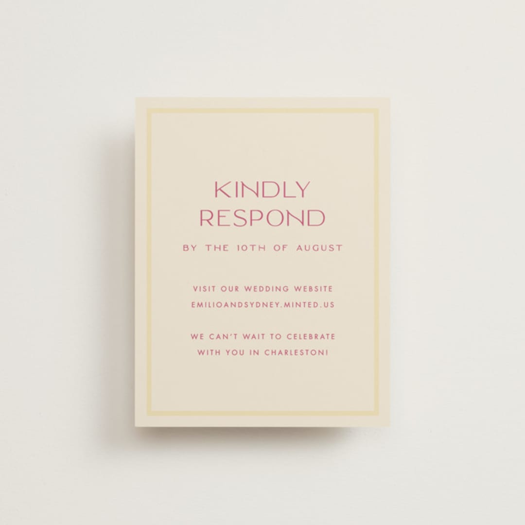"palmetto" - RSVP Online Enclosure Cards in Lemon by Ellen Schlegelmilch - Front