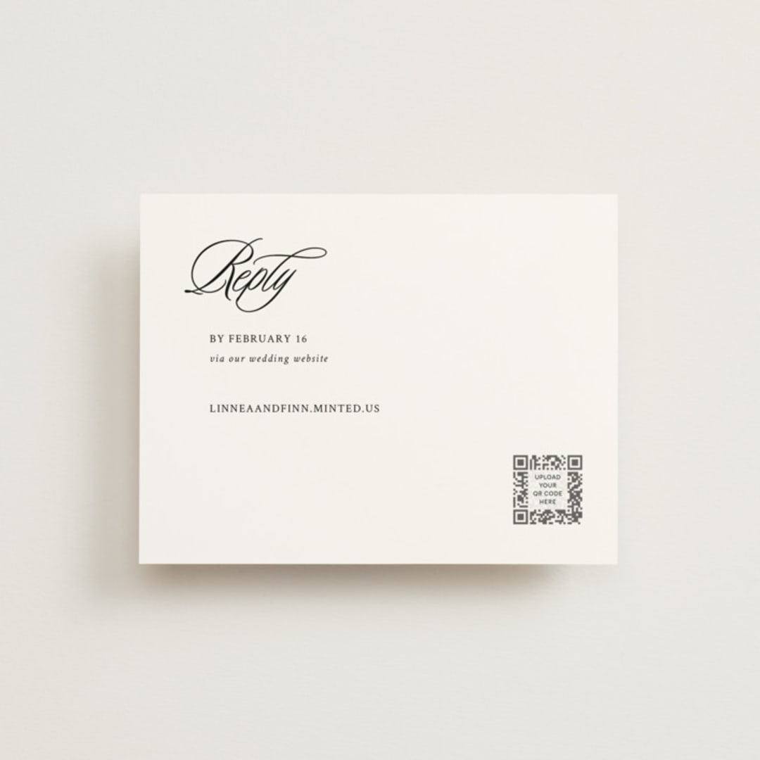 "Sophistique" - RSVP Online Enclosure Cards in Linen by Cindy Reynolds - Front