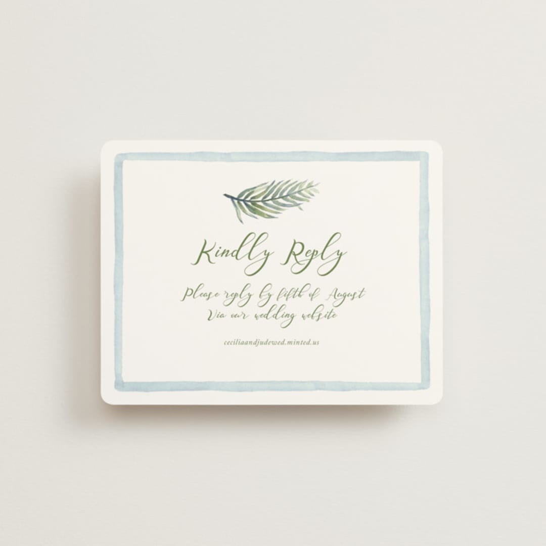 "Alento" - RSVP Online Enclosure Cards in Celeste by Pati Cascino - Front