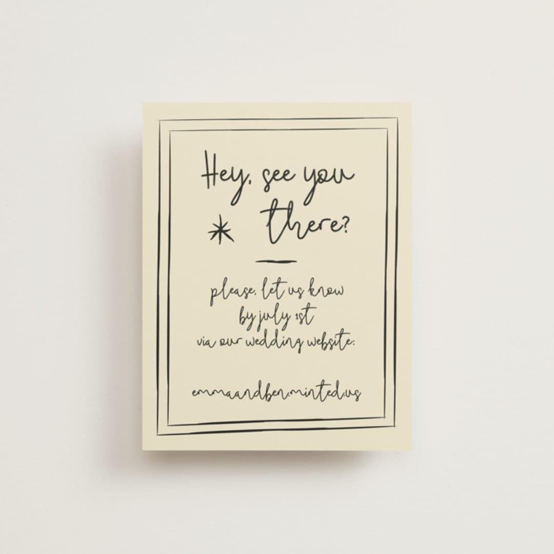 "Modern Love" - RSVP Online Enclosure Cards in Champagne by Helena Vitto - Front