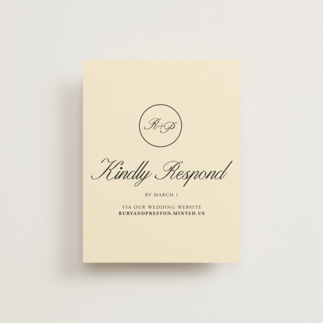 "Elegant and Formal" - RSVP Online Enclosure Cards in Sunshine by Jen Ramsey - Front