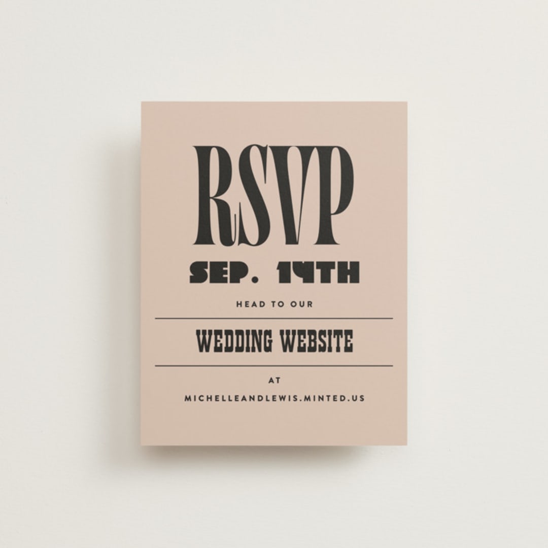 "Bold Stack" - RSVP Online Enclosure Cards in Noir by Alethea and Ruth - Front