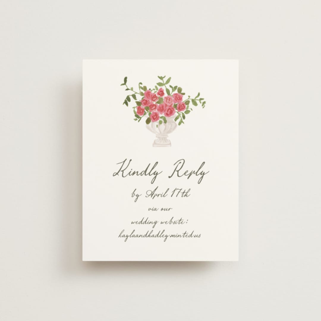 "Villa" - RSVP Online Enclosure Cards in Azalea by Everett Paper Goods - Front