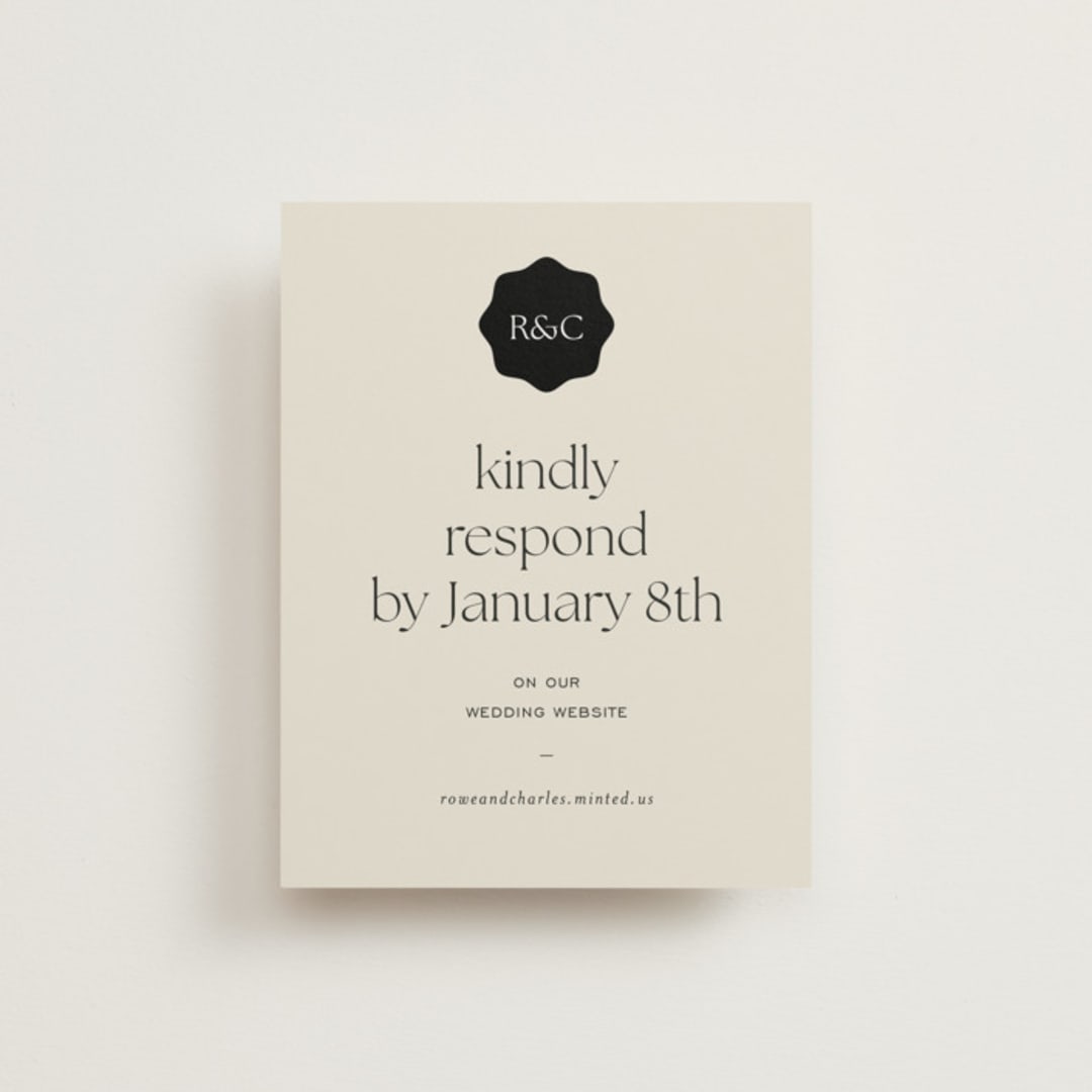 "monogram edit" - RSVP Online Enclosure Cards in Sandstone by Sara Hicks Malone - Front