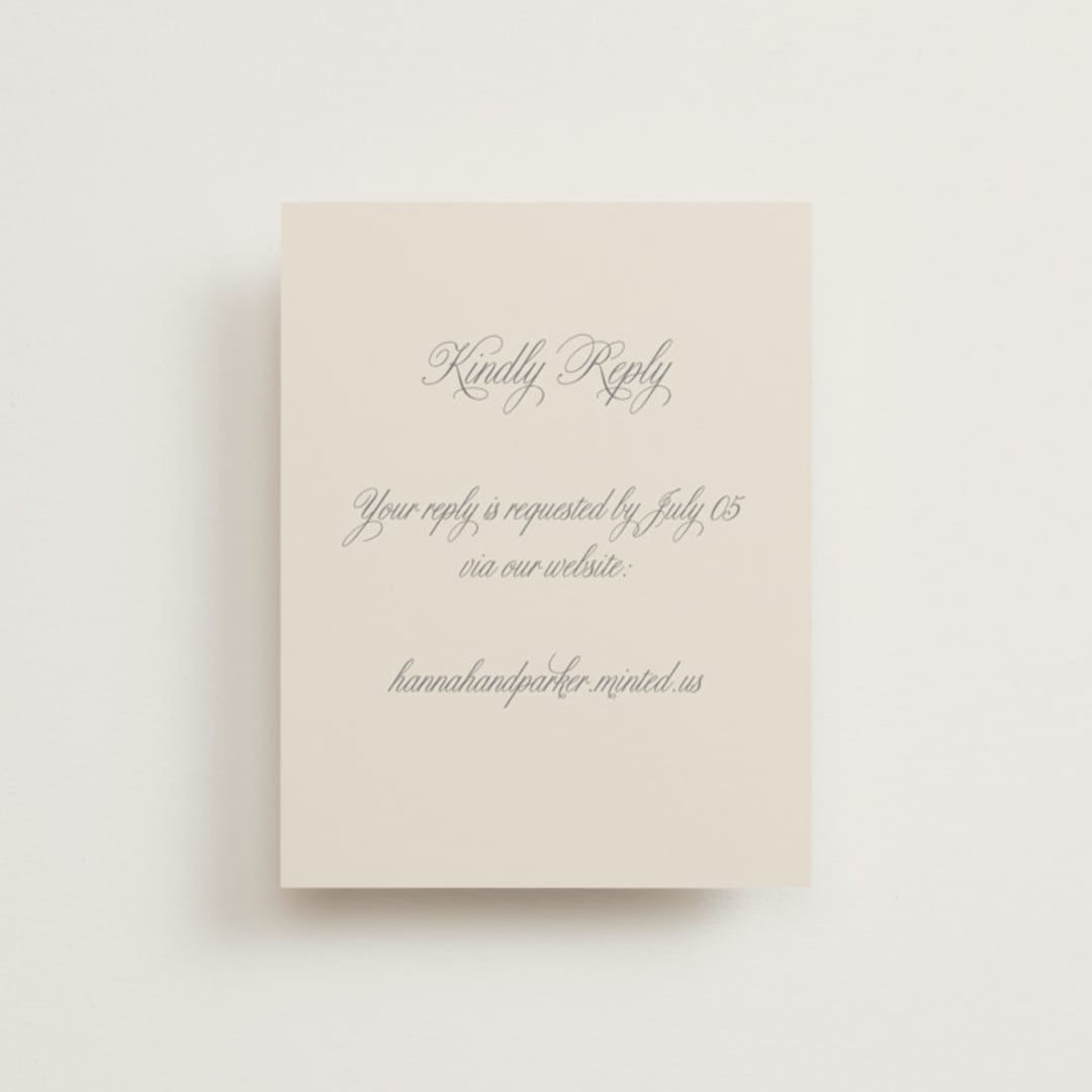 "Let's Say I Do" - RSVP Online Enclosure Cards in Ivory by Petra Kern - Front