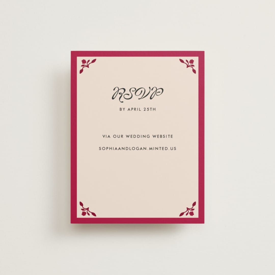"Victorian Chic" - RSVP Online Enclosure Cards in Garnet by Morgan Kendall - Front