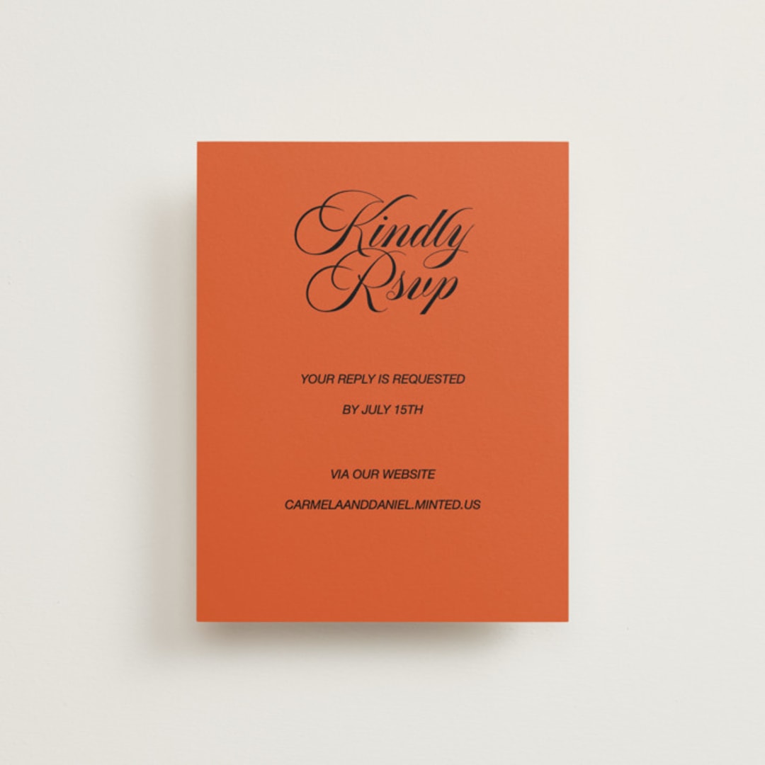 "Bold and Demure" - RSVP Online Enclosure Cards in Amaro by Claire - Front