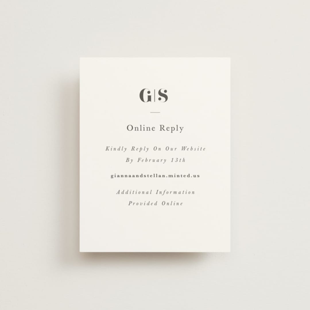 "monogram square" - RSVP Online Enclosure Cards in Charcoal by Lori Wemple - Front