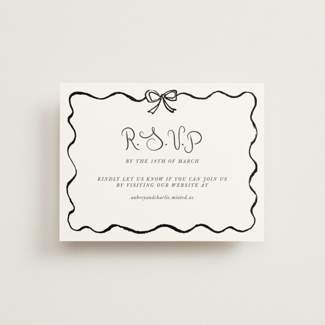"quirky fun" - RSVP Online Enclosure Cards in Tuxedo by Cass Loh - Front
