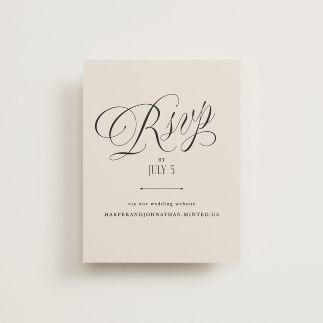 "Mirin" - RSVP Online Enclosure Cards in Linen by Kate Ahn - Front