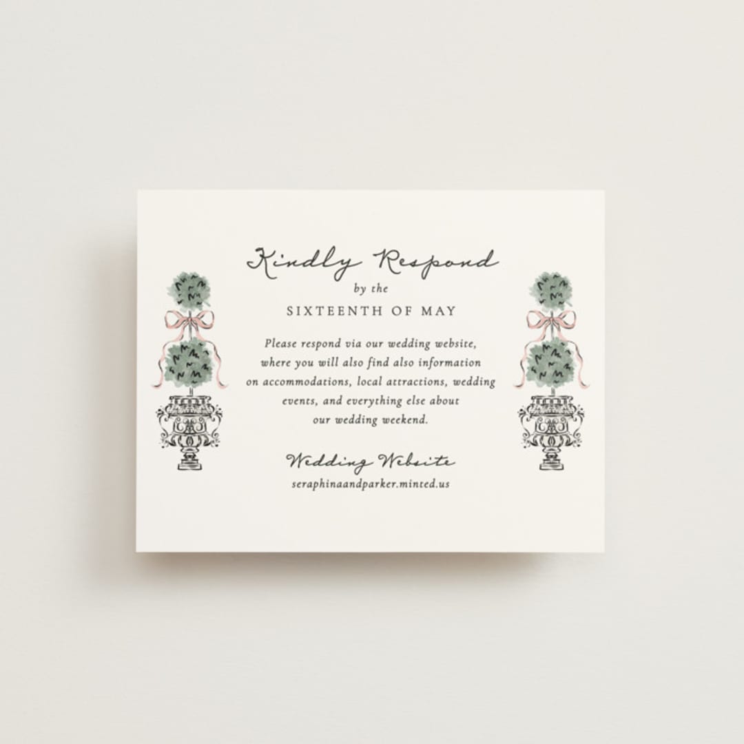 "Hand illustrated Garden Gate" - RSVP Online Enclosure Cards in Forest by Jackie Crawford - Front