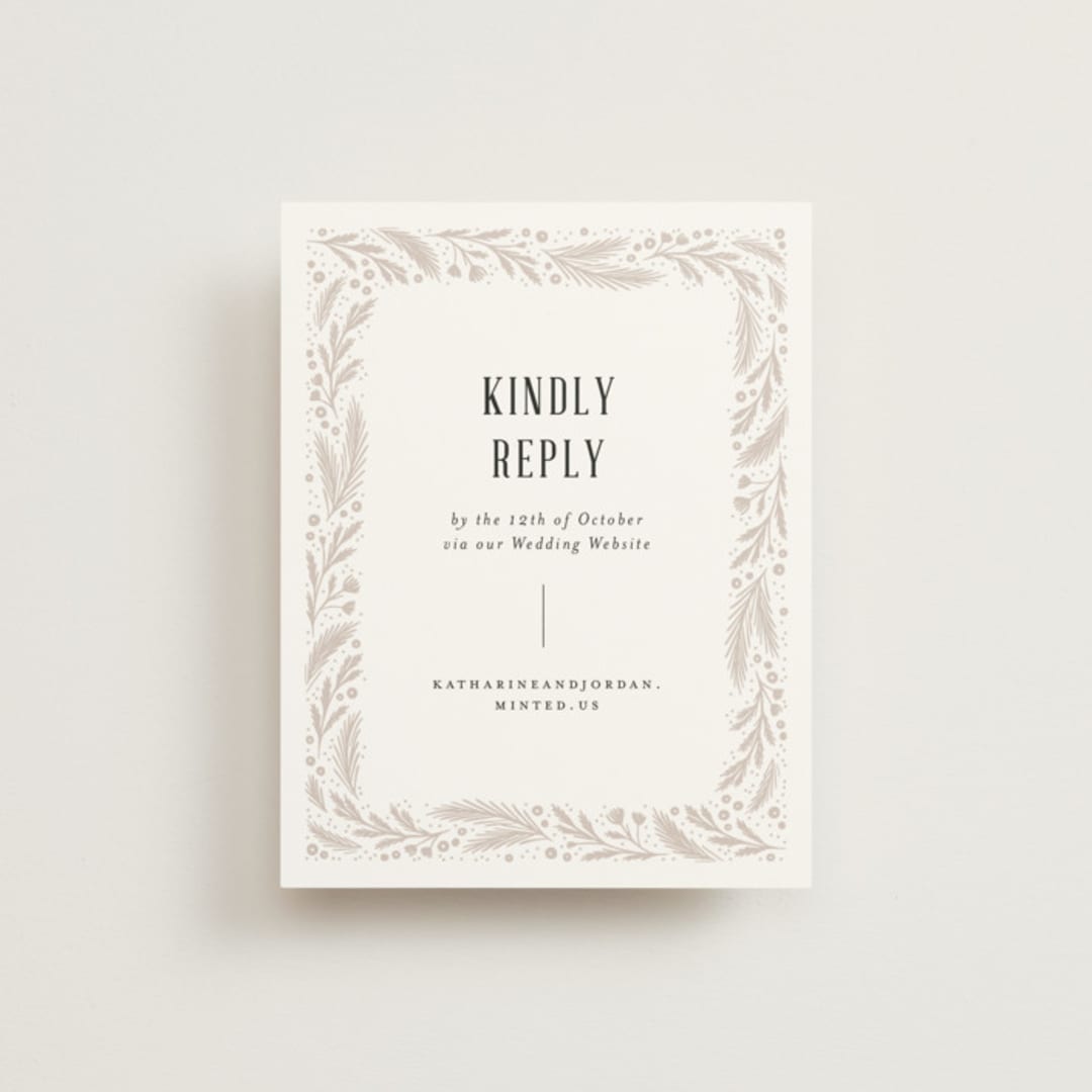 "Operatic" - RSVP Online Enclosure Cards in Cream by Paper Raven Co. - Front