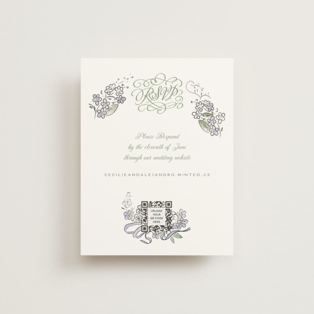 "Forget Me Nots" - RSVP Online Enclosure Cards in Violet by Jenna Holcomb - Front