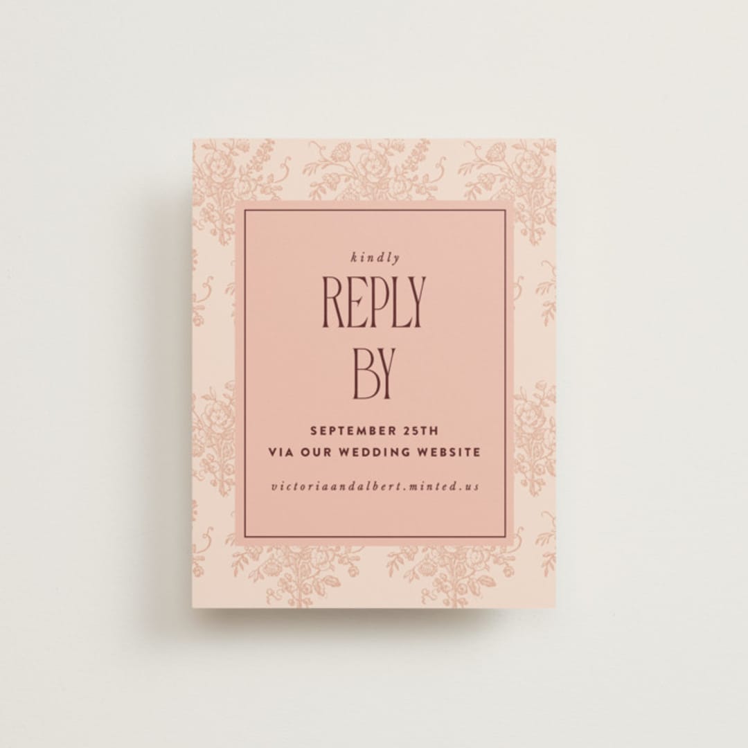 "Museum" - RSVP Online Enclosure Cards in Burgundy by Nazia Hyder - Front
