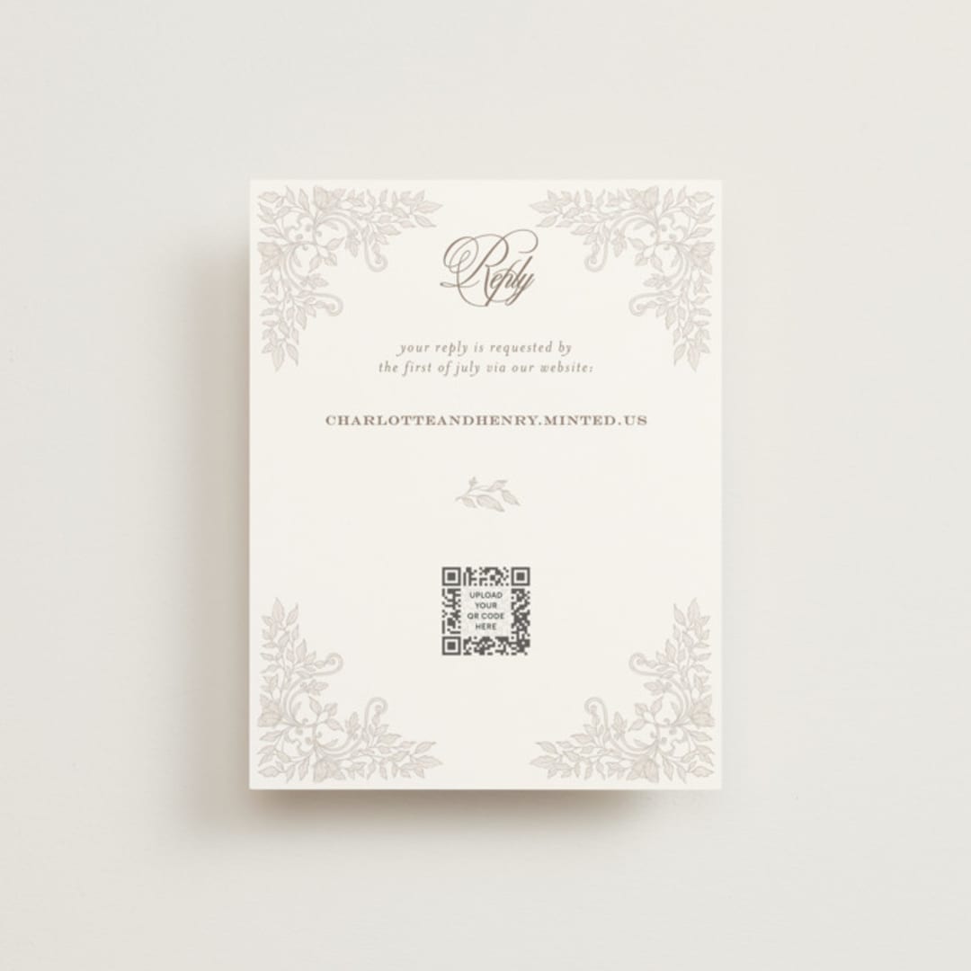 "vintage flourishes" - RSVP Online Enclosure Cards in Natural by BR Designs - Front