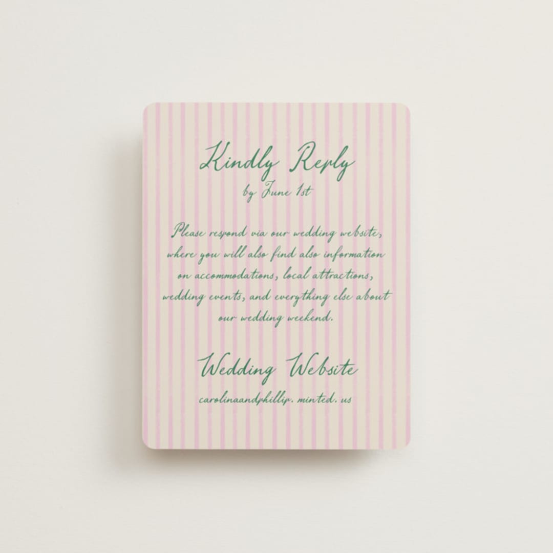 "Whimsical Hand Illustrated Crest" - RSVP Online Enclosure Cards in Peony by Jackie Crawford - Front