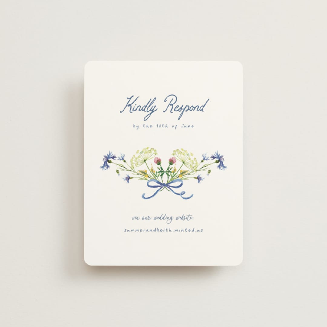 "Wildflower Romance" - RSVP Online Enclosure Cards in Ivory by frau brandt - Front