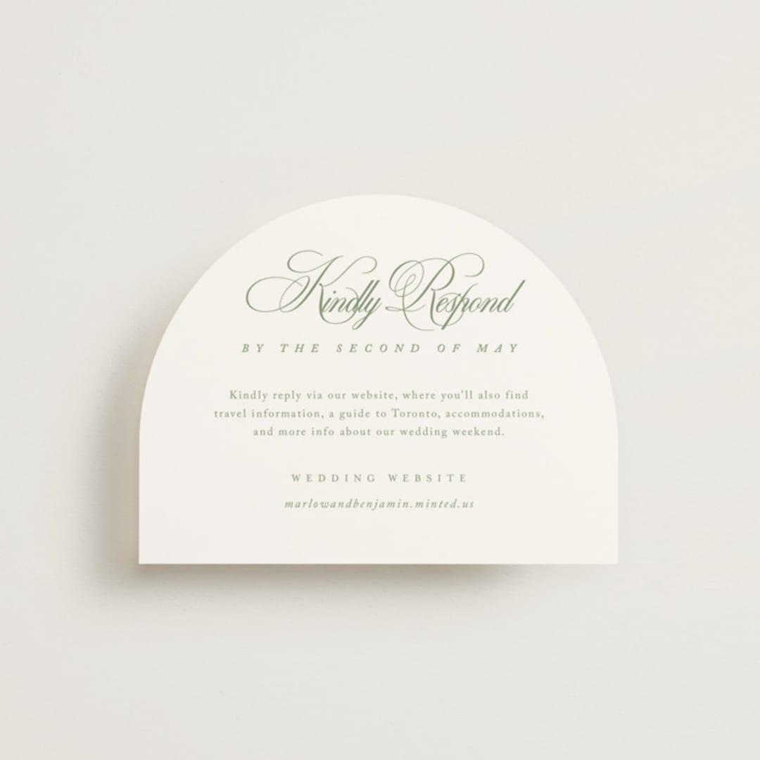 "Chic Script" - RSVP Online Enclosure Cards in Garden by Kelly Schmidt - Front